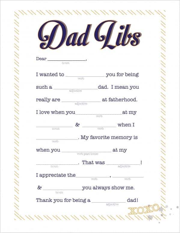 Fathers Day Madlibs