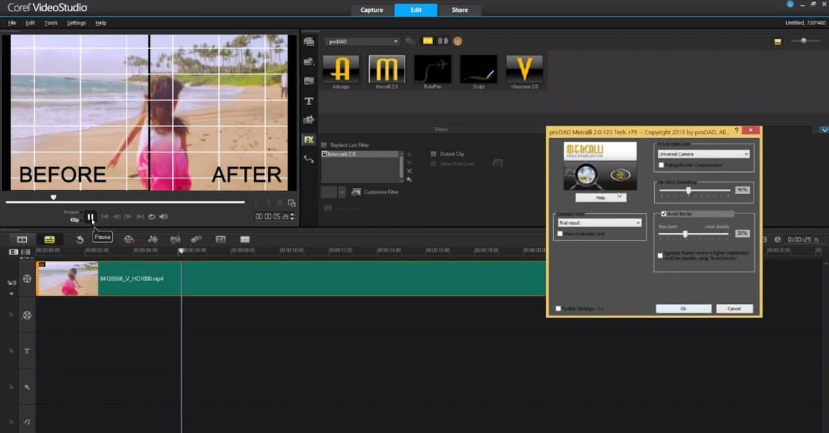 corel videostudio stabilizer