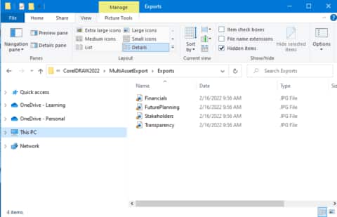 How to export multiple assets at the same time - Corel Discovery Center