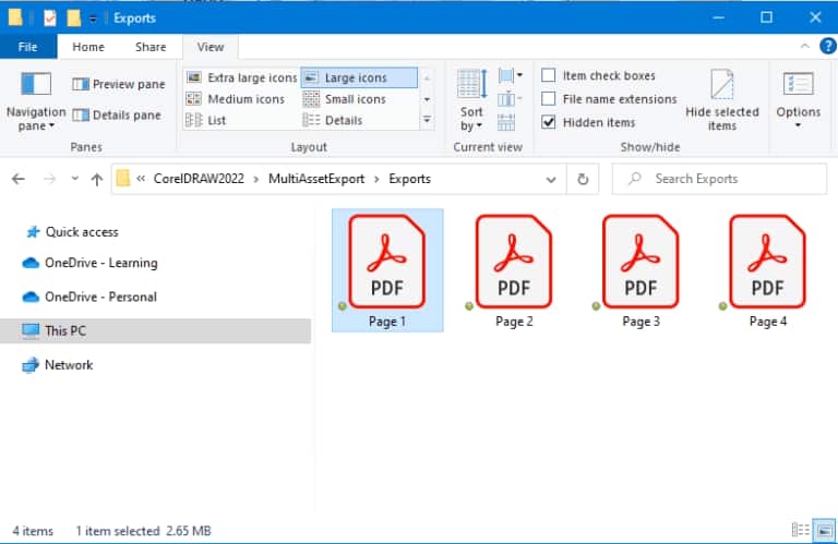 How to export multiple assets at the same time - Corel Discovery Center