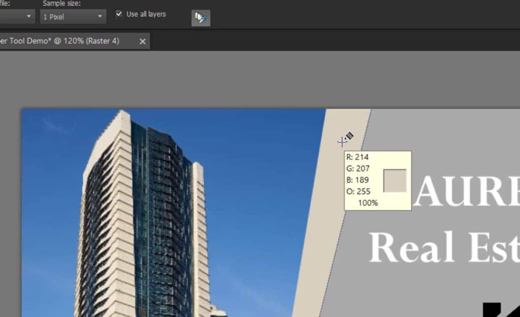 Sampling and selecting colors with the Dropper tool - Corel Discovery ...