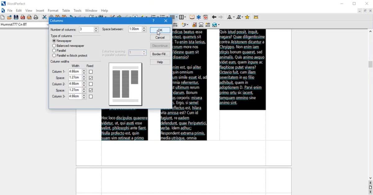 Creating and Formatting Columns - Corel Discovery Center