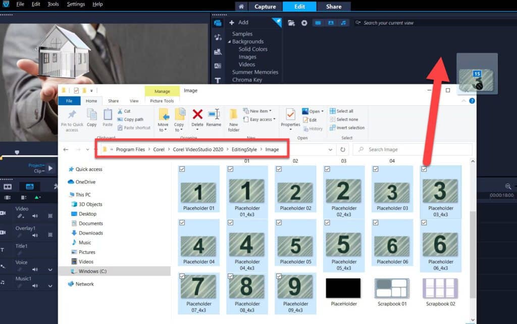 Creating custom templates in VideoStudio Corel Discovery Center