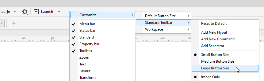 corel remove tool from toolbar