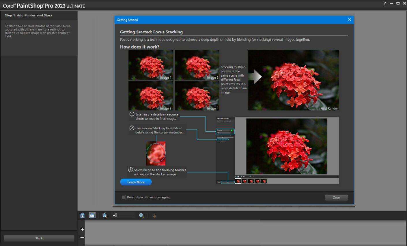 How to use Focus Stacking Corel Discovery Center